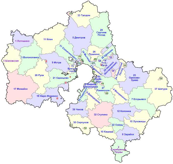 карта округов