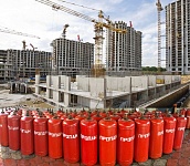 Доставка газа в баллонах на строительные площадки  города Москвы и Московской области.
